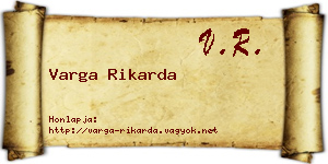 Varga Rikarda névjegykártya